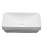 Semi Recessed Bathroom Sink with Vessel Design - White, 19" x 12"
