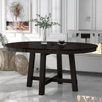 Gia Round Extendable Dining Table with 16" Leaf Wood - Light Brown or Dark Brown