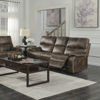 Reclining Sofa With USB Charging, Pocket Coil Seating & Hidden Storage - Brown