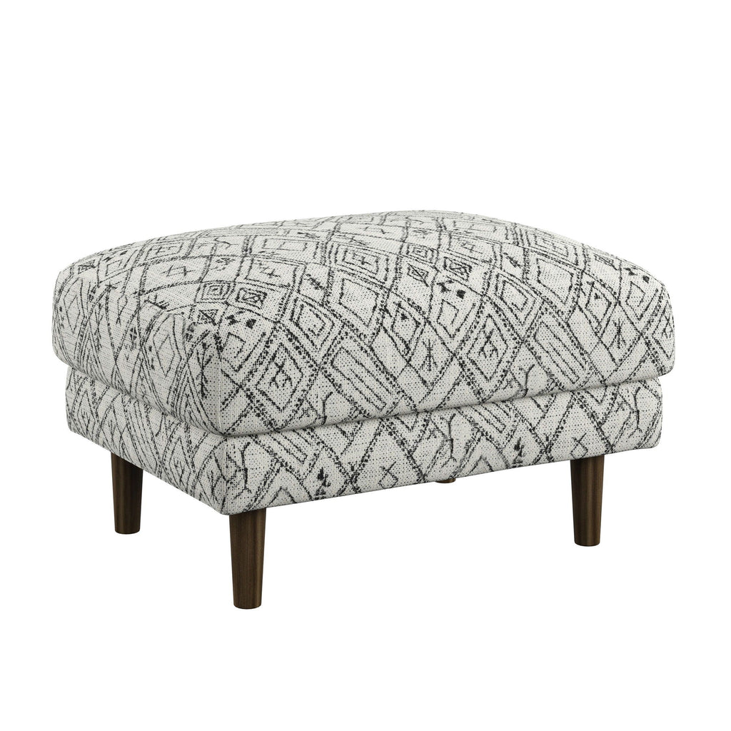 Abstract Ottoman - Upholstered Ottoman with Engineered Wood Frame - Black