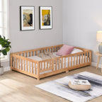 Solid Floor Bed with Door and Safety Fence - Full or Twin Size