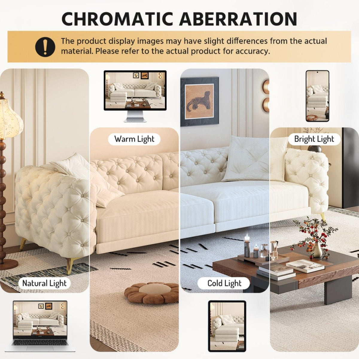 3-In-1 Convertible Sleeper Sofa Set with Deep Seat & Movable Ottoman - White, Beige, Gray
