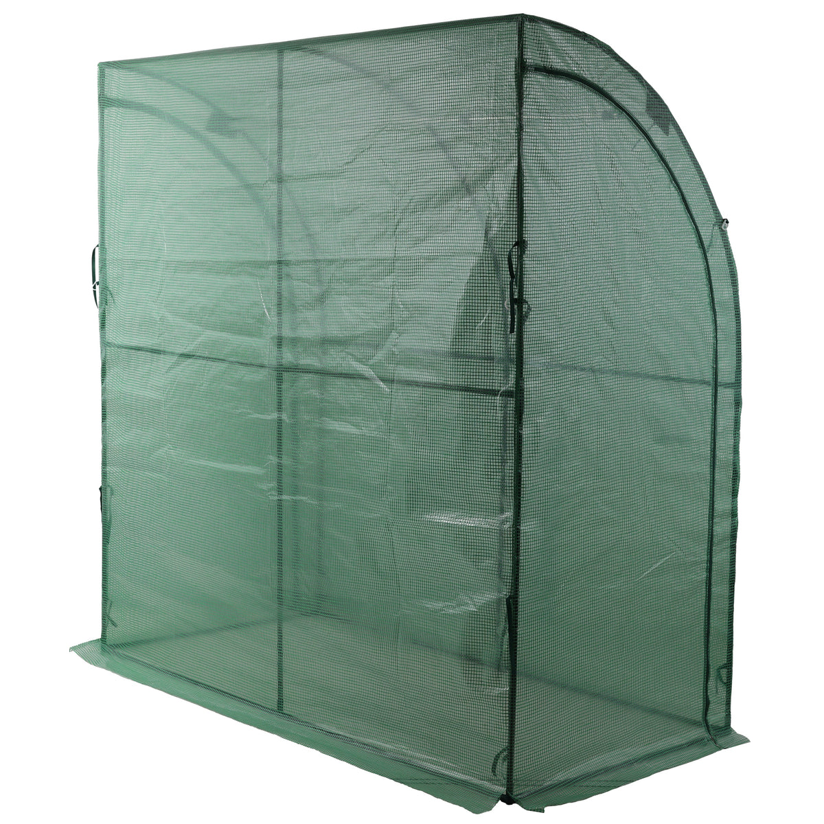 3 Tier Lean-To Portable Greenhouse with Wire Shelves - Green