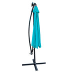 10 ft Outdoor Patio Umbrella with Solar LED Lighting - Turquoise
