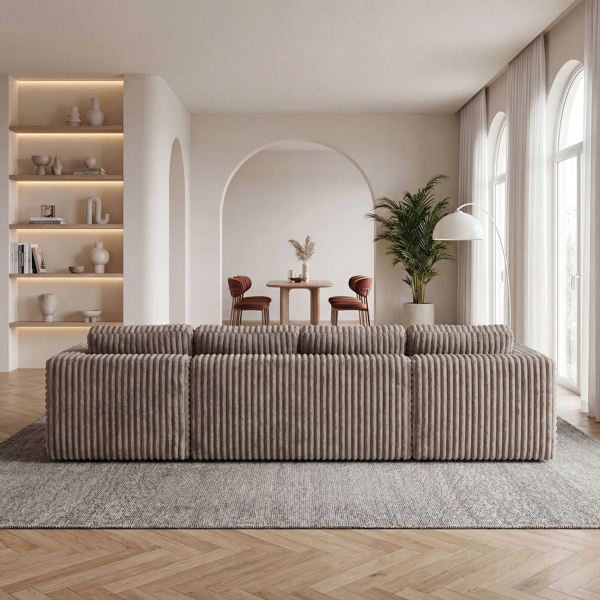 U-Shape Modular Sectional Sofa with Modular Design - Corduroy