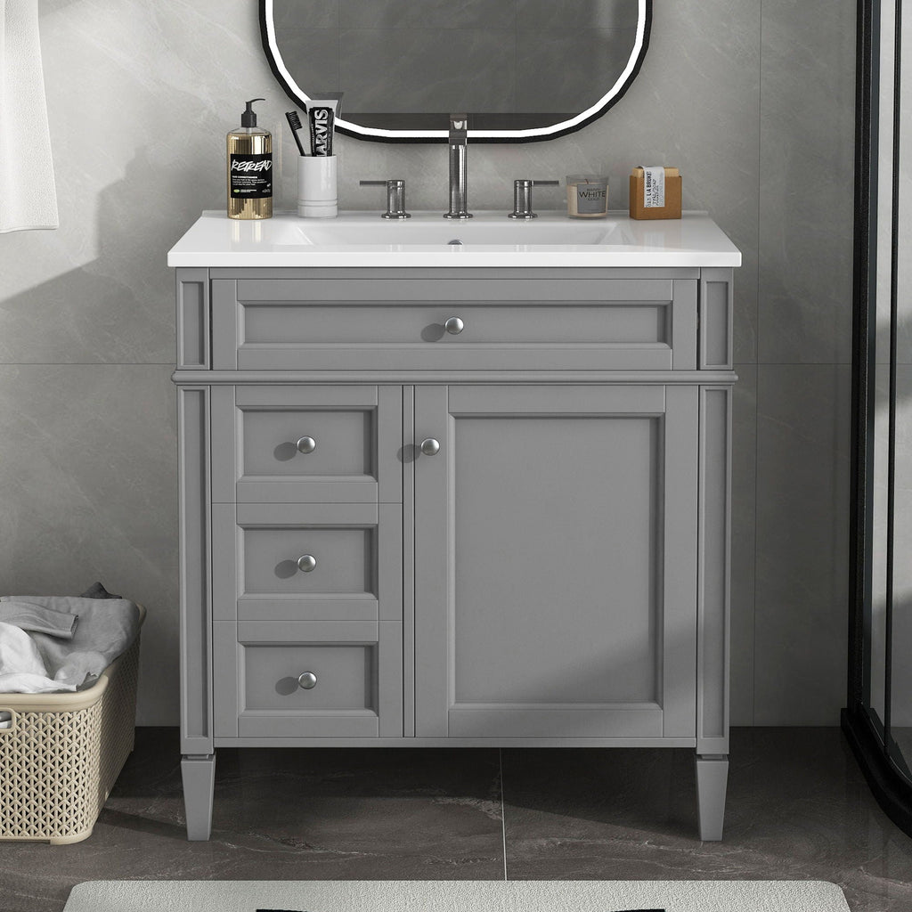 Bathroom Vanity with 2 Drawers and Tip-Out Storage - Multiple Colors