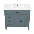Bathroom Vanity With Sink and Drawers - Freestanding Solid Wood Cabinet
