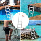 Dock Ladder with 4 Removable Steps and 350 lbs Capacity - Aluminum Alloy