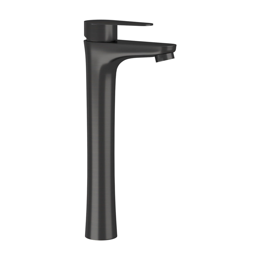 Single Handle Vessel Sink Faucet with Tall Spout - Gray or Black