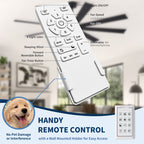 Large Ceiling Fan with Dimmable LED Light and Remote Control - Black or Dark Brown