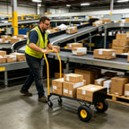 Dual Purpose Hand Truck Cart with Convertible Dolly Design - Black/Yellow