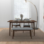 Carlos Upholstered Bench with High Density Foam Cushion - Gray