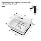 Wall Mounted Bathroom Sink with Towel Bar & Overflow - White / Black