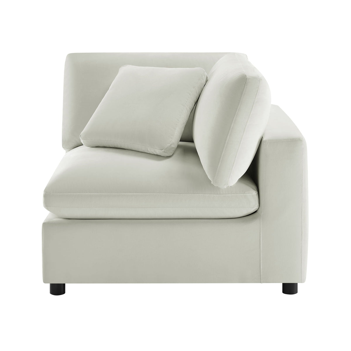 Corner Wedge Chair with Down Blend Cushion - Beige or Dark Gray