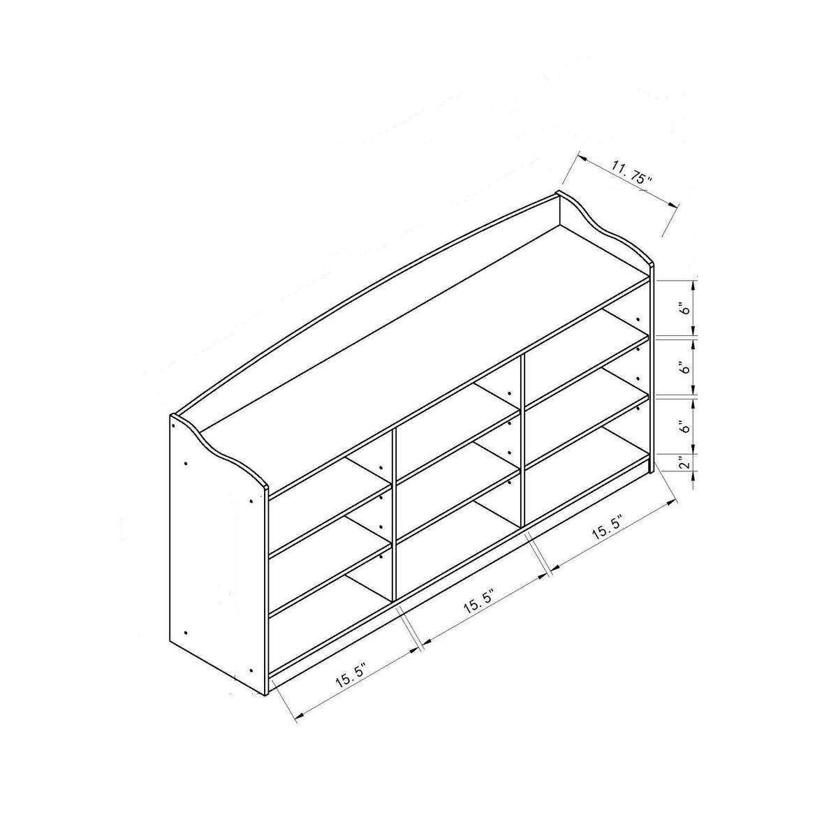 Light Brown Entryway Shoe Storage Bench with Nine Shelves - Shoe Organizer