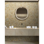Elegant Marble Bathroom Accessories Set with Natural Veining - Light Brown or White