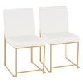 Contemporary High Back Dining Chair Set with Upholstered Seat - Multiple Colors
