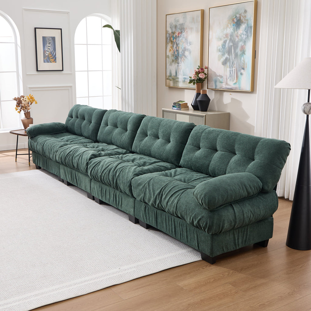 Modular Sectional Sofa Cloud Couch with Deep Seating - Light Flannelette