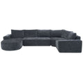 Modular Cloud Sectional Sofa Set with Deep Seating - Choose Beige, Dark Gray, or Dark Brown