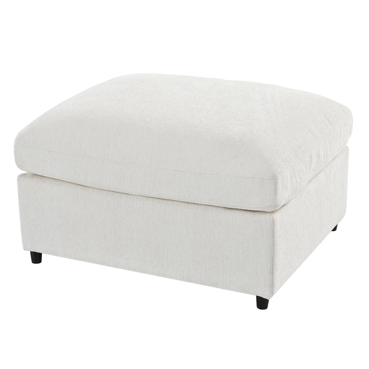 Chenille 4-Piece Sofa Set with Accent Chairs and Movable Ottoman - Grey