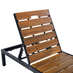 Outdoor Chaise with Adjustable Backrest - Light Brown or Dark Brown