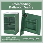 Bathroom Vanity with Sink and Adjustable Shelf - Multiple Colors