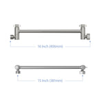 Stainless Steel Shower Arm Extension with 360° Rotation - Black or Pearl Silver