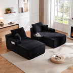 69" Cloud Sectional Couch with Double Chaise - Fabric