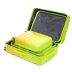 PC Spinner Wheel Luggage Set with 360° Wheels - Green + Yellow