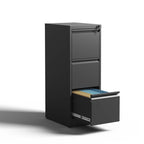 Steel Vertical File Cabinet with Lock – Multiple Sizes - Black or White