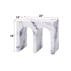 Fritzy Engineered Stone Console Table with Waterproof Faux Marble Surface - Gray or White