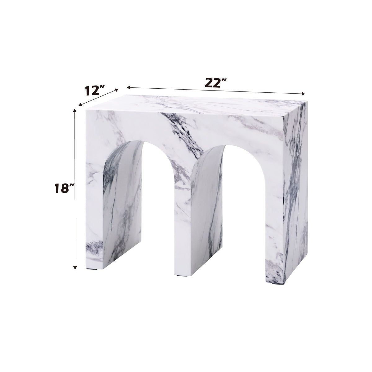 Fritzy Engineered Stone Console Table with Waterproof Faux Marble Surface - Gray or White