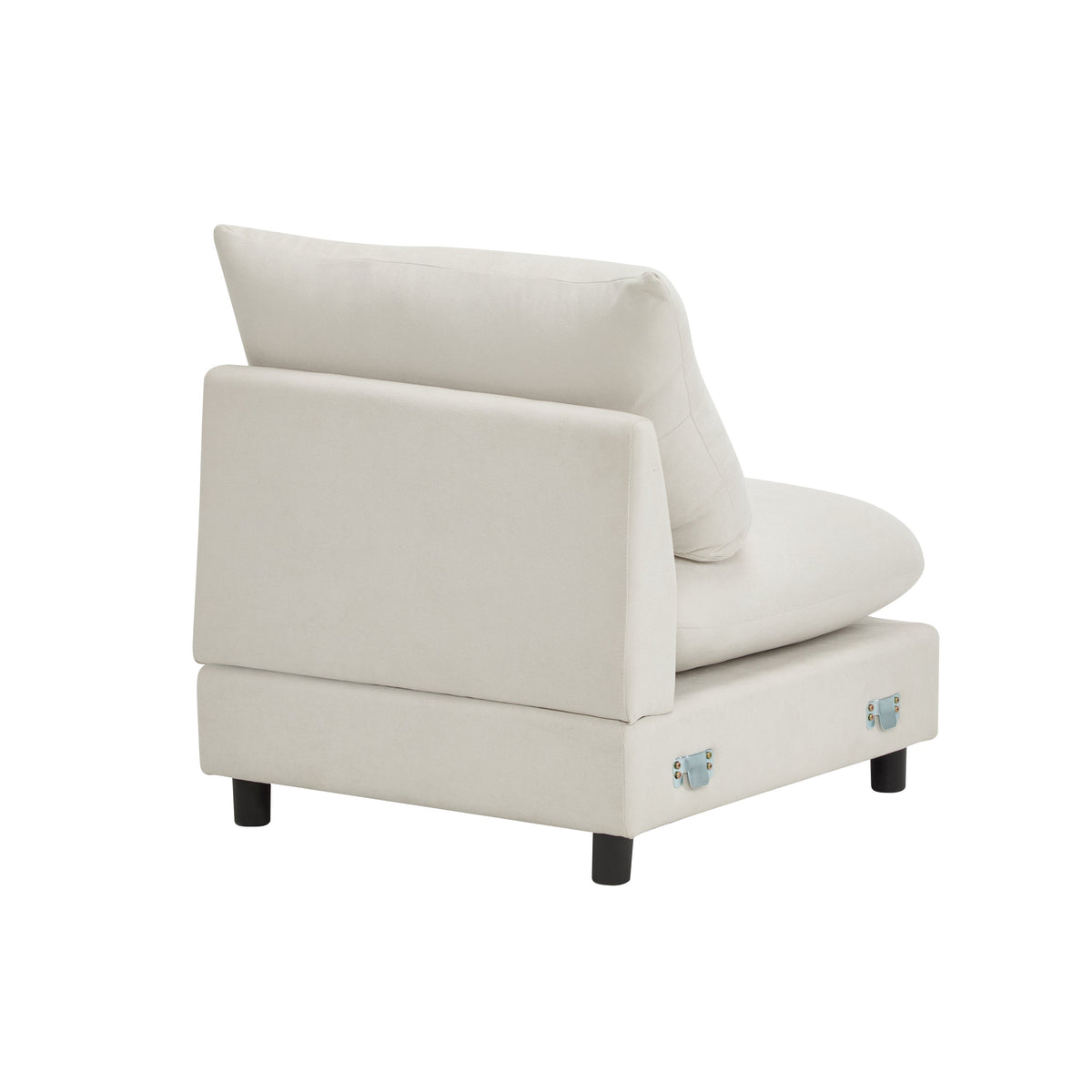 99 in. Modular 3-Piece Sectional Sofa Couch with Eucalyptus Frame - White, Nomad, or Camel