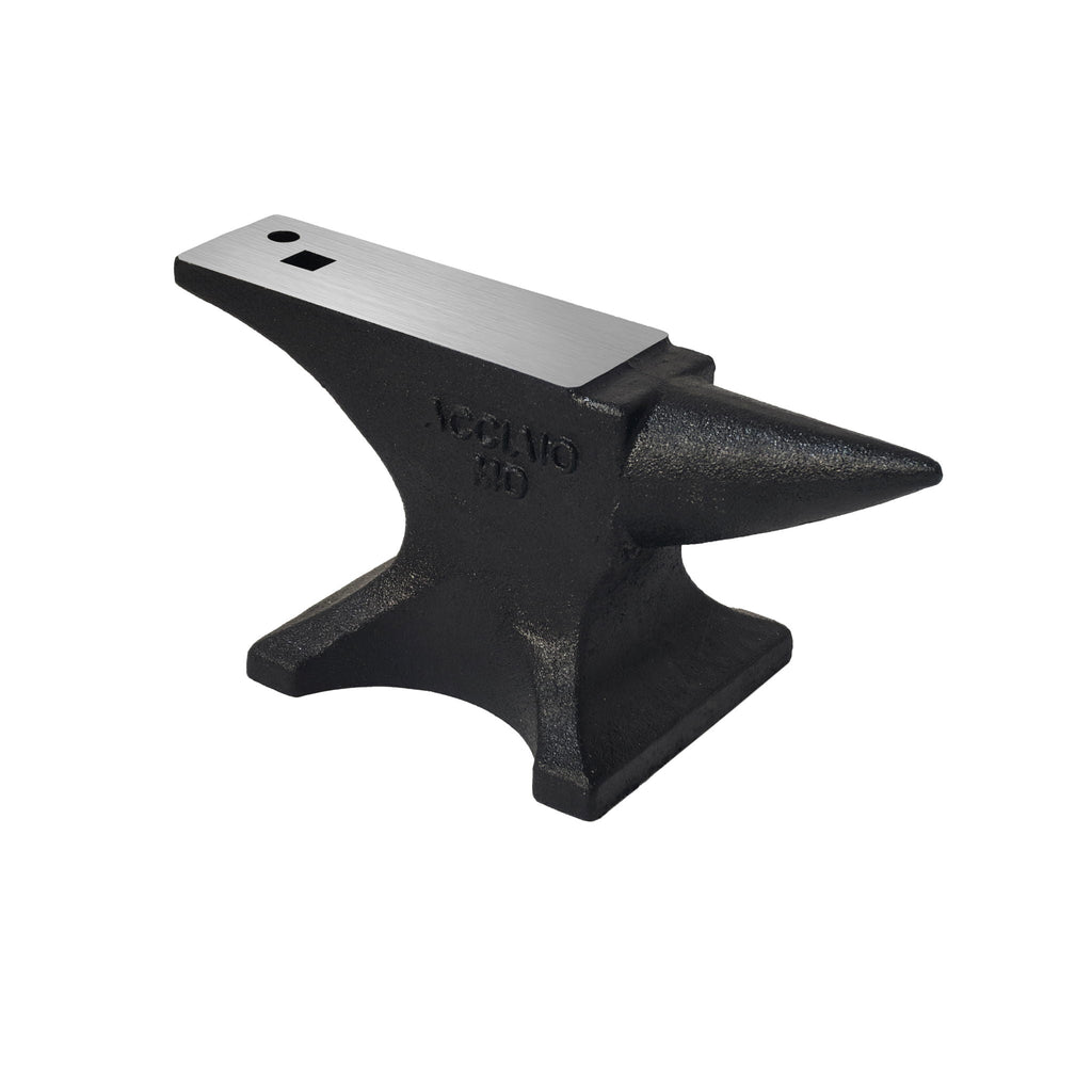 Cast Steel Single Horn Anvil with Polished Surface - Black