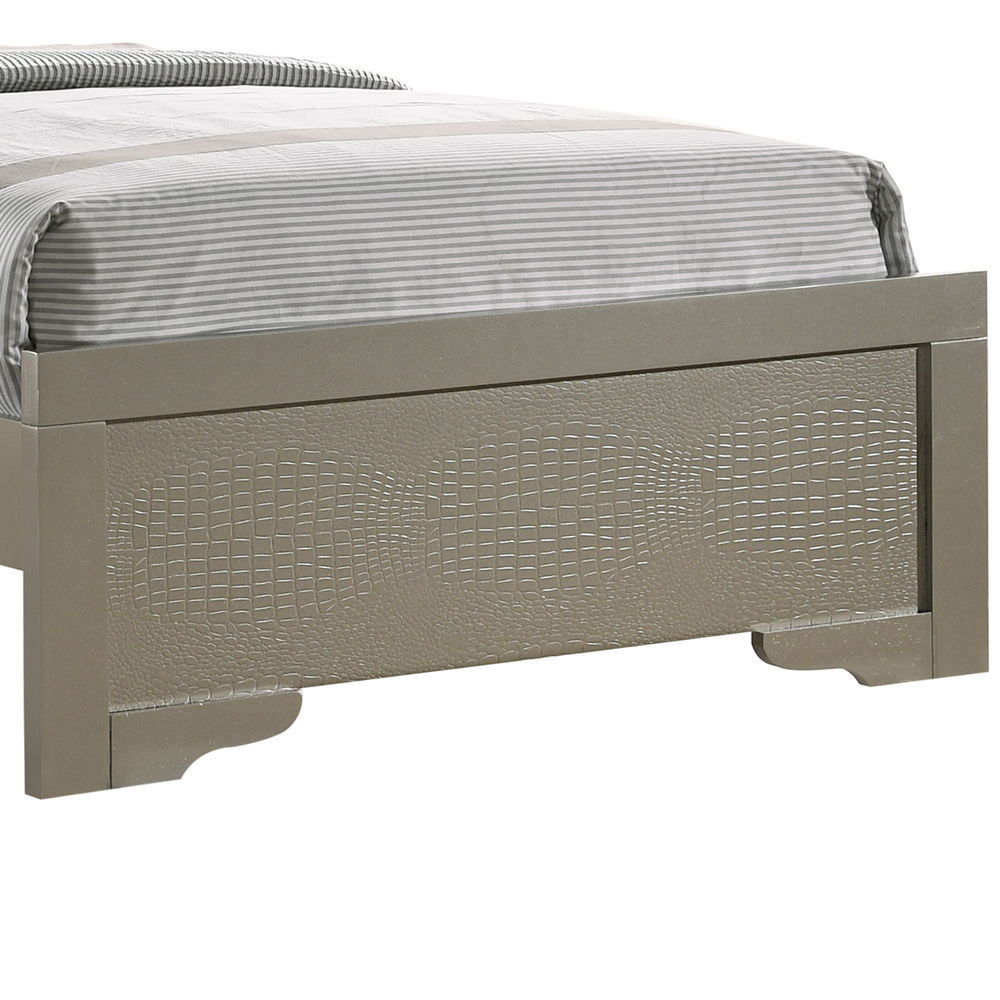 Lorana Twin Upholstered Bed with Tufted Headboard - Pearl Silver, Black, or Gray