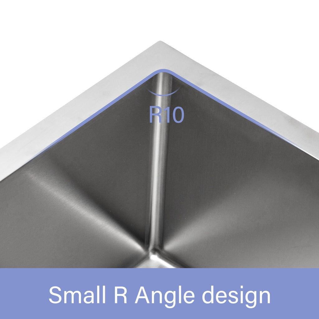 Modern Undermount Stainless Steel Kitchen Sink 16 Gauge, Deep Single Bowl - Gray