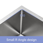 Modern Undermount Stainless Steel Kitchen Sink 16 Gauge, Deep Single Bowl - Gray