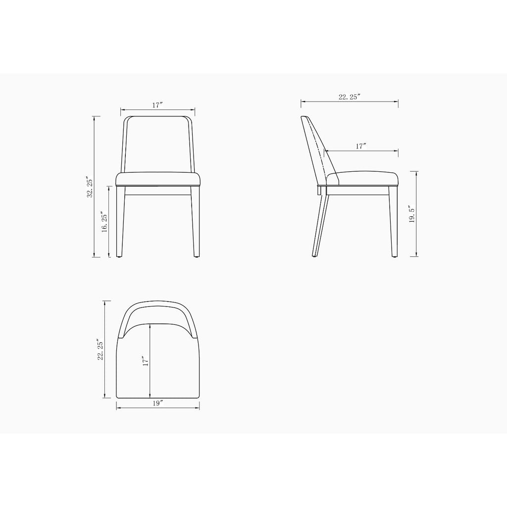 Upholstered Dining Chair Set with Solid Beech Frame - Dark Gray or Gray