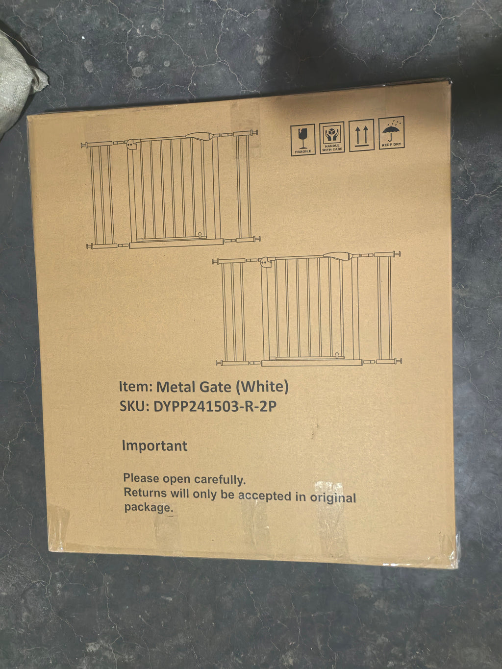 Adjustable 2 Pack Baby Gate with Double Safety Lock - White