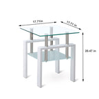 Tempered Glass Coffee Table with Storage - Black or White