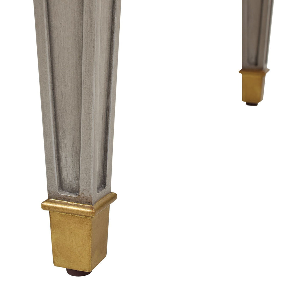 Dauphin 5 Drawer Executive Desk with Solid Rubber Hardwood - Gray or Light Brown