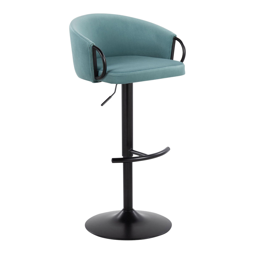 Adjustable Swivel Barstool Set with Rounded T Footrest - Multiple Colors