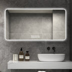 LED Bathroom Mirror with 3 Color Dimmable Backlight - Pearl Silver