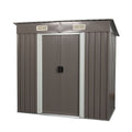 Outdoor Storage Shed with Galvanized Steel Construction - Gray or White