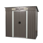 Outdoor Storage Shed with Galvanized Steel Construction - Gray or White