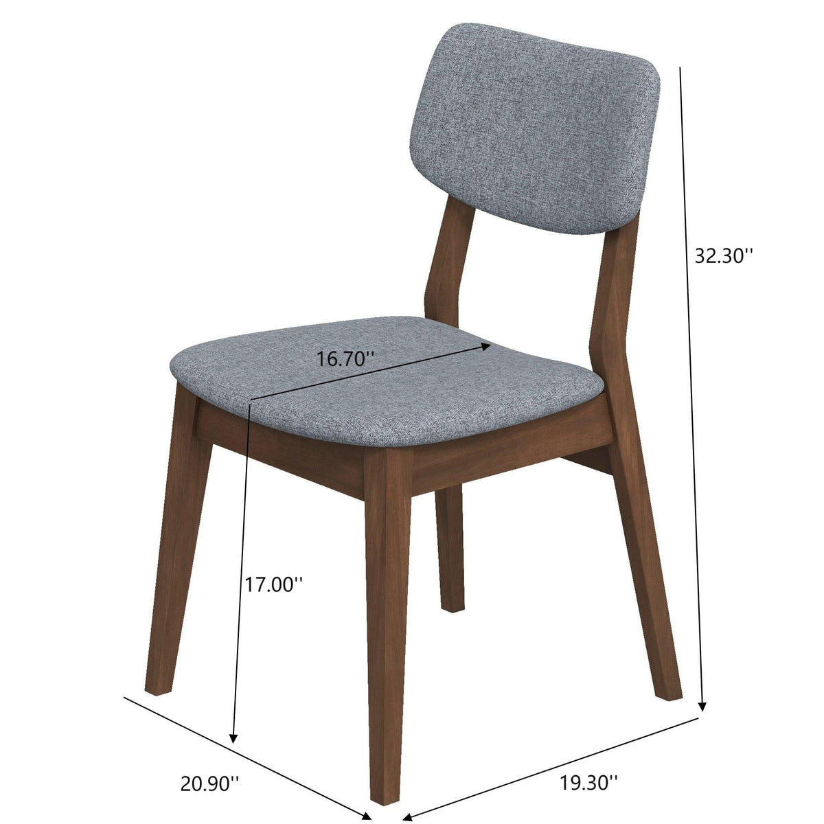 Solid Back Side Chair Set with Mid-Century Modern Design - Multiple Colors
