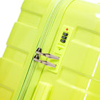PC Spinner Wheel Luggage Set with 360° Wheels - Green + Yellow