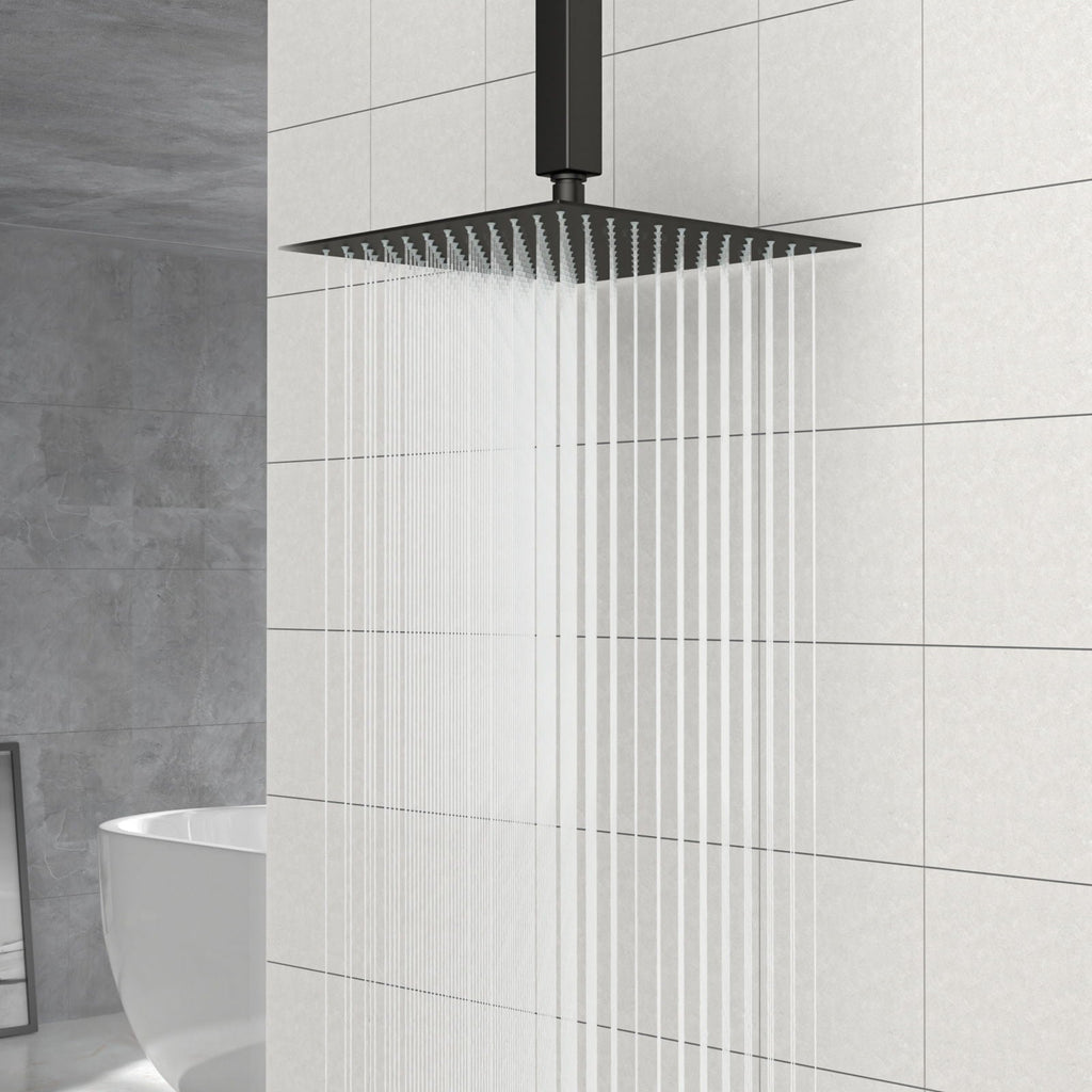 10" Square Rainfall Shower Head with 360° Adjustability – Multiple Colors