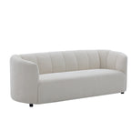 Modern Curved Chenille Sofa Couch with Sturdy Wood Frame – Cream