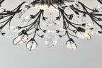 15-Light Chandelier with Crystal Accents - Matte Black